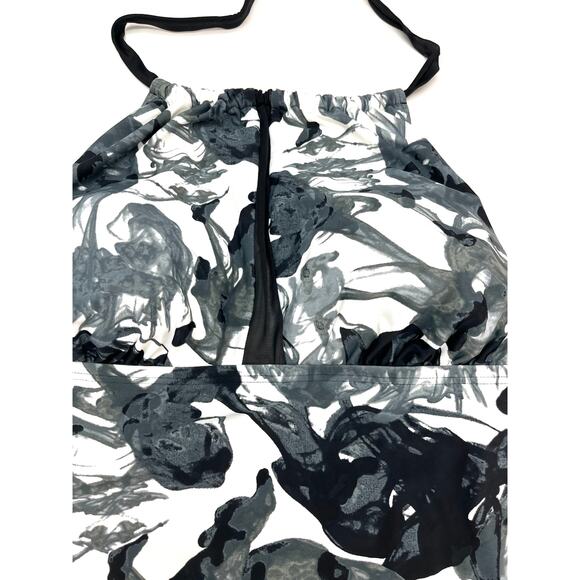 Calvin Klein Mesh-Inset Halter Neck One Piece Black Smoke Swimsuit 16 NWT - Picture 4 of 6